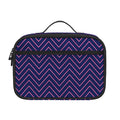Navy And Pink Zigzag Pattern Print Portable Lunch Bag