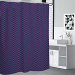 Navy And Pink Zigzag Pattern Print Premium Shower Curtain