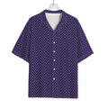 Navy And Pink Zigzag Pattern Print Rayon Hawaiian Shirt