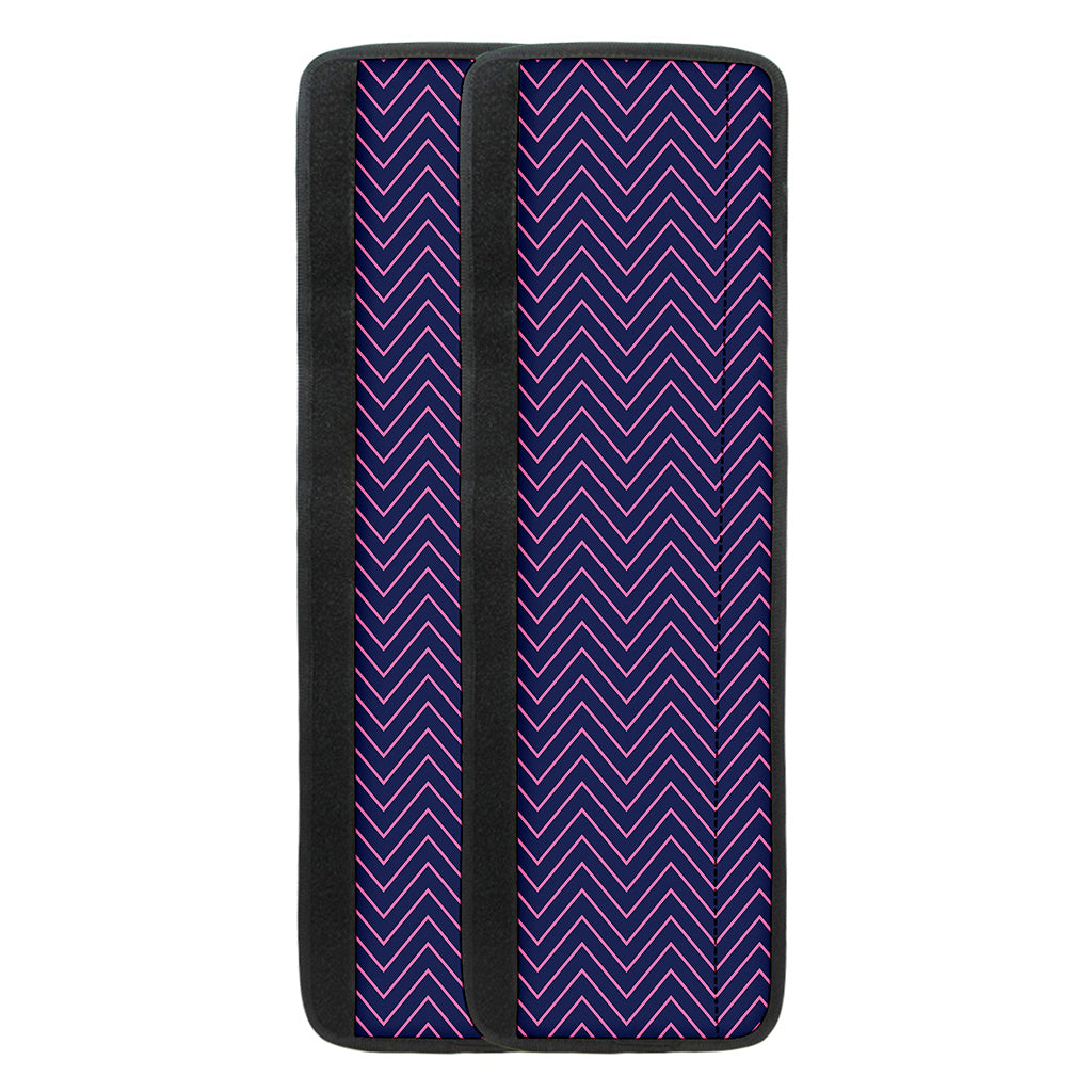 Navy And Pink Zigzag Pattern Print Refrigerator Handle Covers