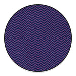 Navy And Pink Zigzag Pattern Print Round Floor Mat