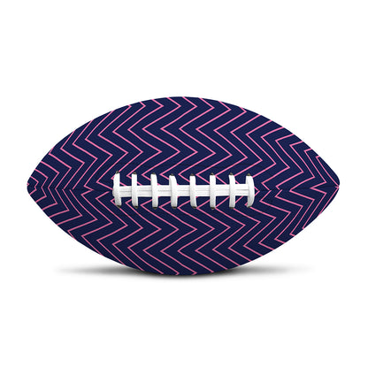 Navy And Pink Zigzag Pattern Print Rugby Ball