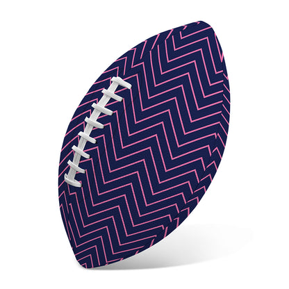 Navy And Pink Zigzag Pattern Print Rugby Ball