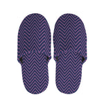 Navy And Pink Zigzag Pattern Print Slippers