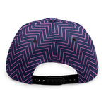 Navy And Pink Zigzag Pattern Print Snapback Cap