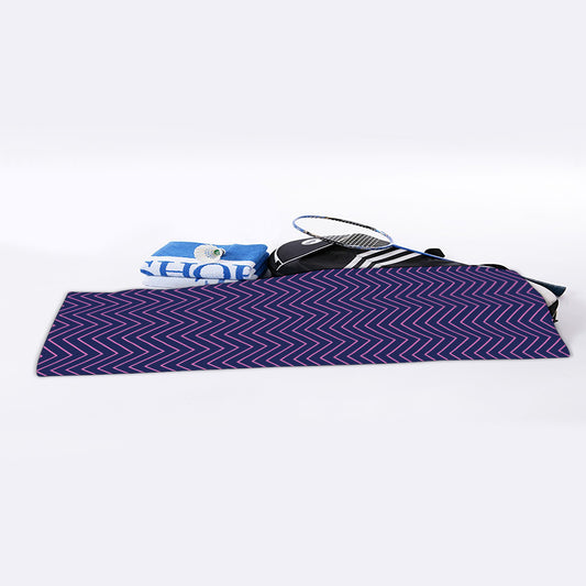 Navy And Pink Zigzag Pattern Print Sports Towel