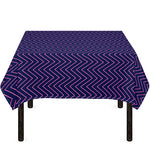 Navy And Pink Zigzag Pattern Print Tablecloth