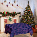 Navy And Pink Zigzag Pattern Print Tablecloth