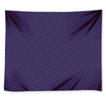 Navy And Pink Zigzag Pattern Print Tapestry