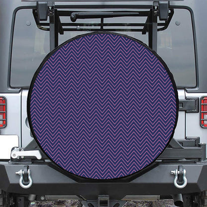 Navy And Pink Zigzag Pattern Print Tire Cover