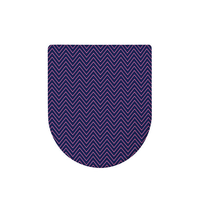 Navy And Pink Zigzag Pattern Print Toilet Lid Cover