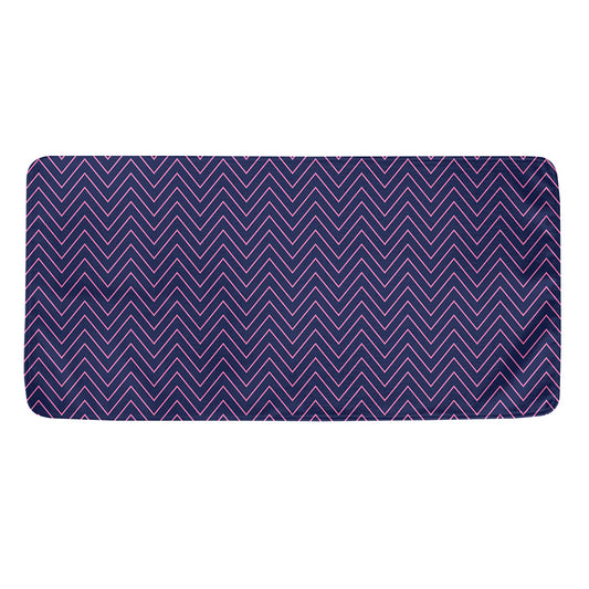 Navy And Pink Zigzag Pattern Print Towel
