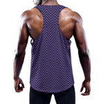 Navy And Pink Zigzag Pattern Print Training Tank Top