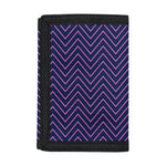 Navy And Pink Zigzag Pattern Print Trifold Wallet