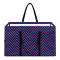 Navy And Pink Zigzag Pattern Print Utility Tote Bag
