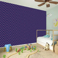 Navy And Pink Zigzag Pattern Print Wall Sticker