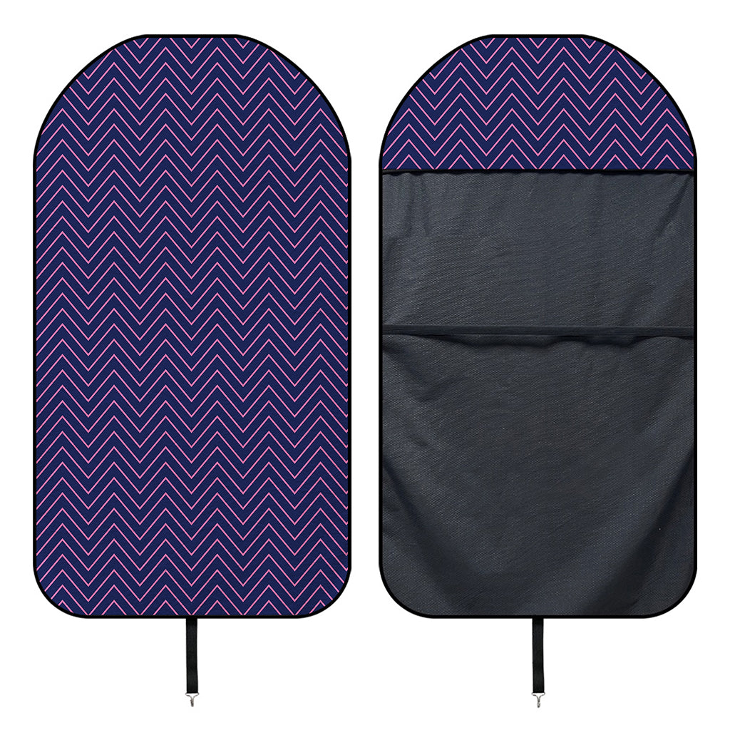 Navy And Pink Zigzag Pattern Print Waterproof Car Seat Cover