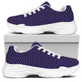 Navy And Pink Zigzag Pattern Print White Chunky Shoes