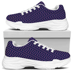 Navy And Pink Zigzag Pattern Print White Chunky Shoes