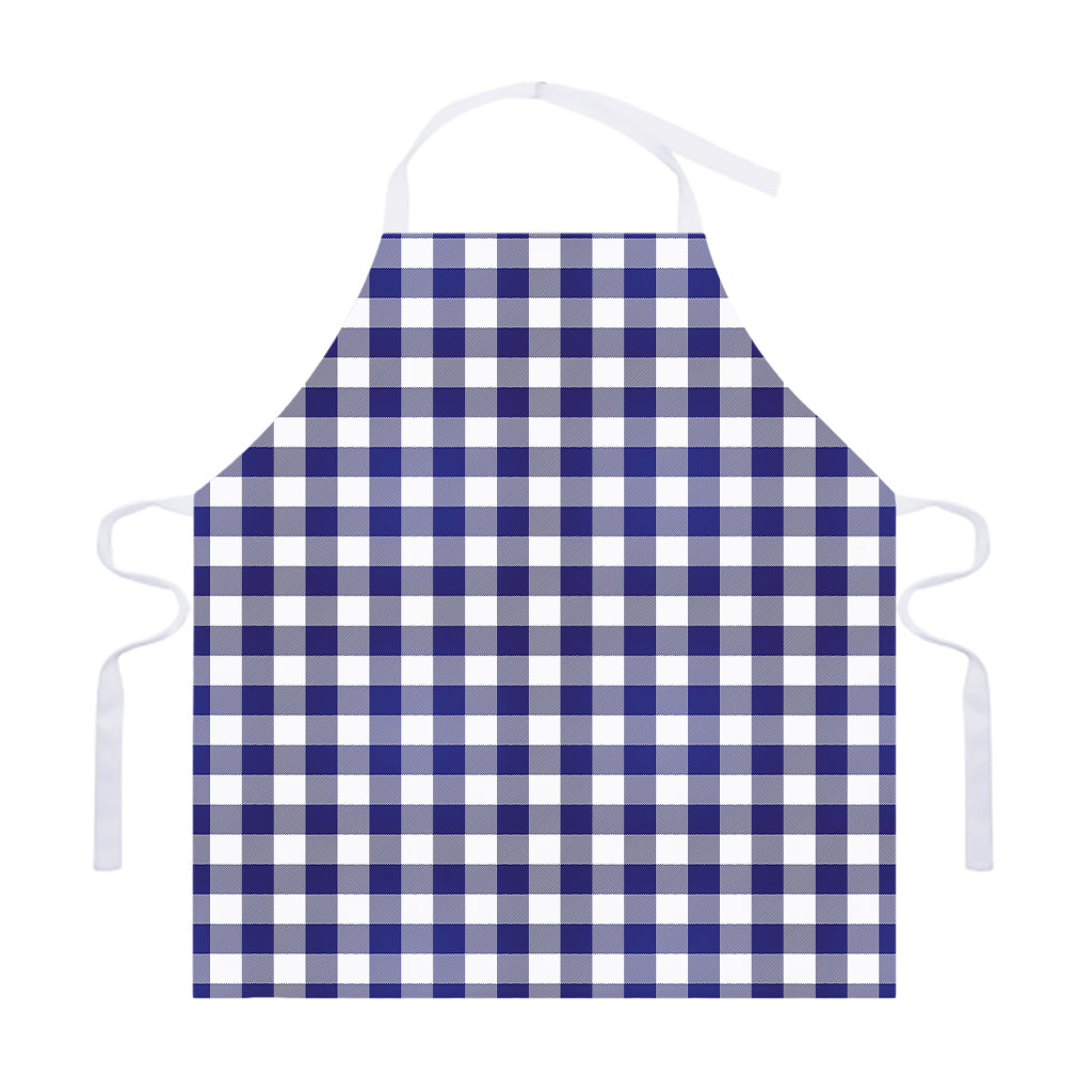 Navy And White Buffalo Check Print Adjustable Apron