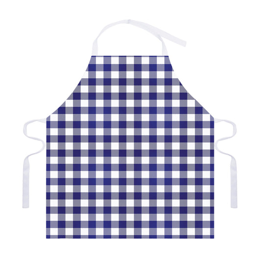 Navy And White Buffalo Check Print Adjustable Apron