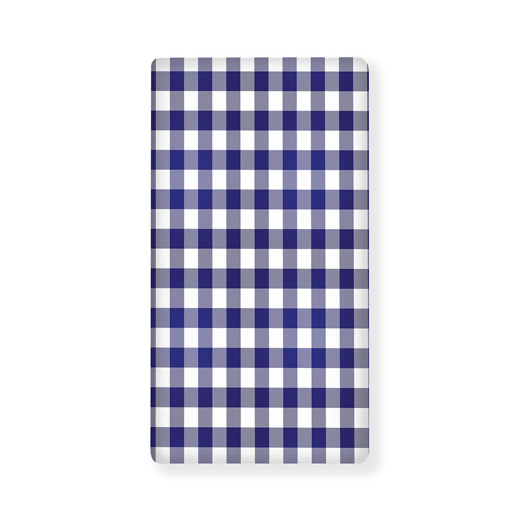 Navy And White Buffalo Check Print Baby Crib Sheet