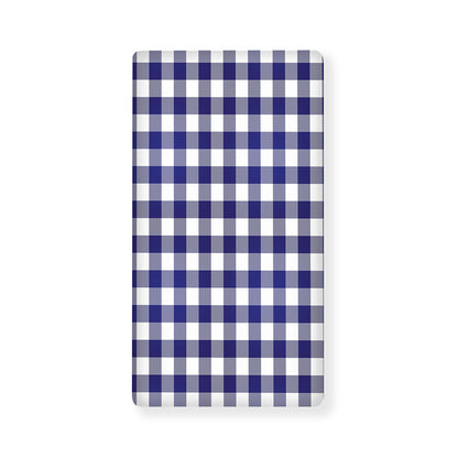 Navy And White Buffalo Check Print Baby Crib Sheet