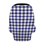 Navy And White Buffalo Check Print Baby Seat Cover