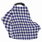 Navy And White Buffalo Check Print Baby Seat Cover