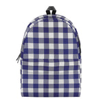 Navy And White Buffalo Check Print Backpack