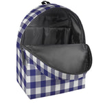 Navy And White Buffalo Check Print Backpack