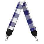 Navy And White Buffalo Check Print Bag Strap