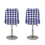 Navy And White Buffalo Check Print Bar Stool Covers