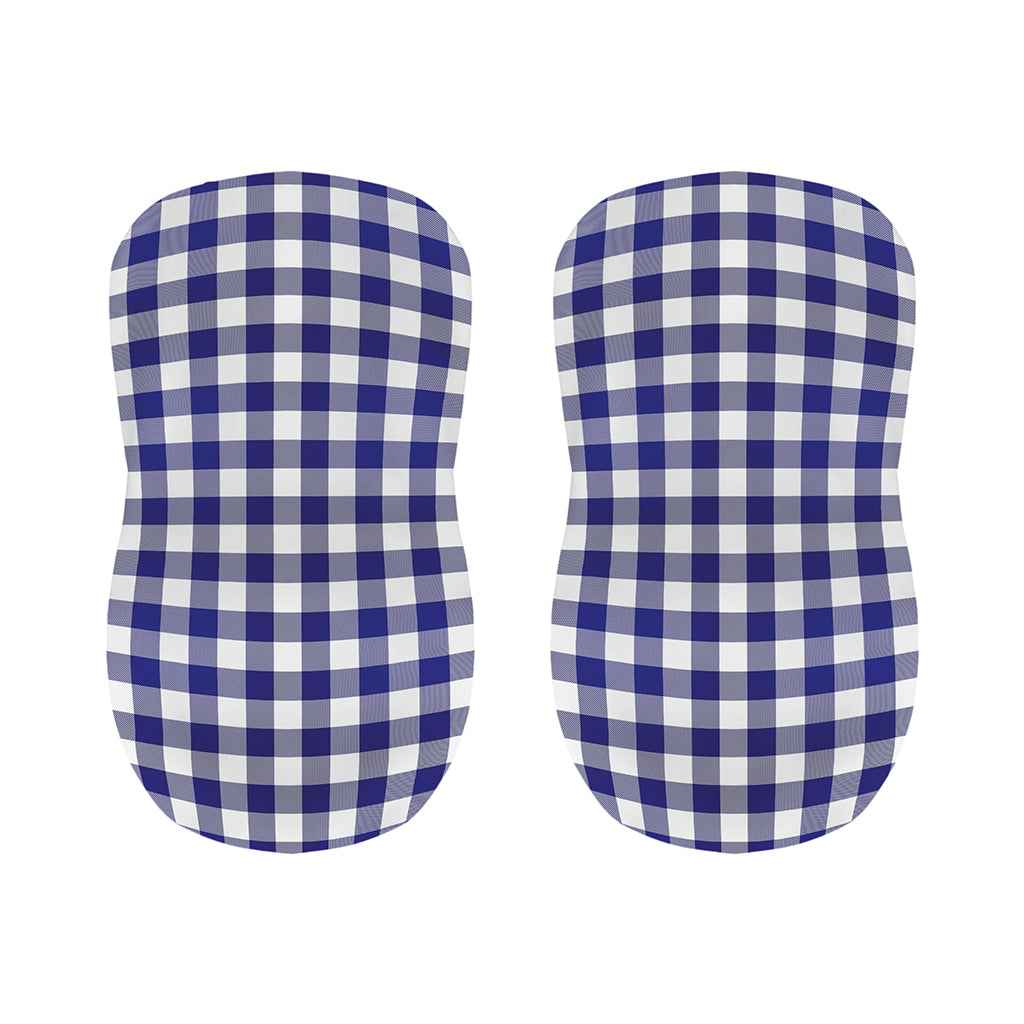 Navy And White Buffalo Check Print Bar Stool Covers