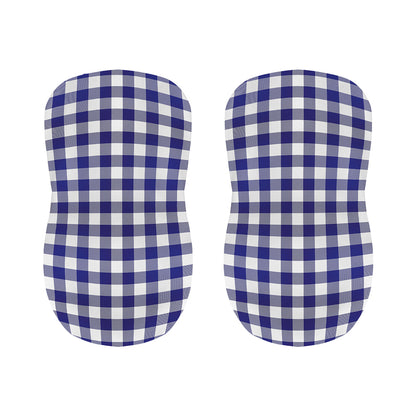 Navy And White Buffalo Check Print Bar Stool Covers