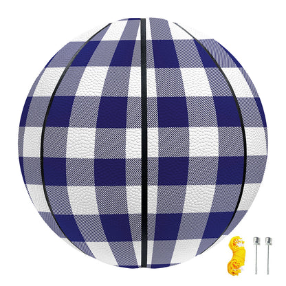 Navy And White Buffalo Check Print Basketball