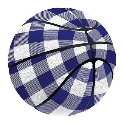 Navy And White Buffalo Check Print Basketball