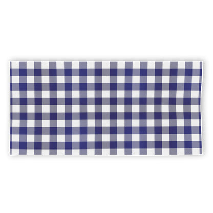 Navy And White Buffalo Check Print Beach Towel