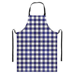 Navy And White Buffalo Check Print Bib Apron With Pocket
