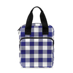Navy And White Buffalo Check Print Bible Tote Bag