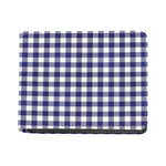 Navy And White Buffalo Check Print Bifold Wallet