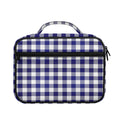 Navy And White Buffalo Check Print Briefcase Bible Bag