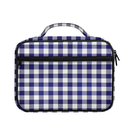 Navy And White Buffalo Check Print Briefcase Bible Bag
