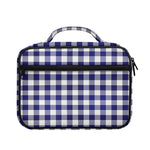 Navy And White Buffalo Check Print Briefcase Bible Bag