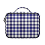 Navy And White Buffalo Check Print Briefcase Bible Bag