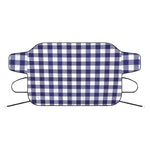 Navy And White Buffalo Check Print Car Windshield Snow Cover
