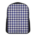 Navy And White Buffalo Check Print Casual Backpack