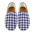 Navy And White Buffalo Check Print Casual Shoes