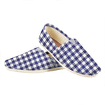 Navy And White Buffalo Check Print Casual Shoes