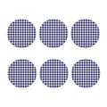 Navy And White Buffalo Check Print Coaster Set